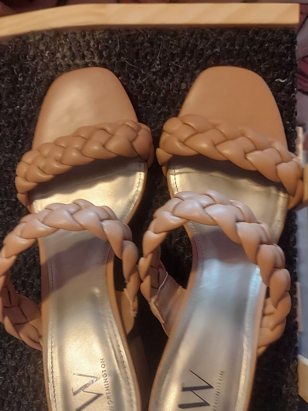 Worthington Braided Strap Wedge Sandals in Tan